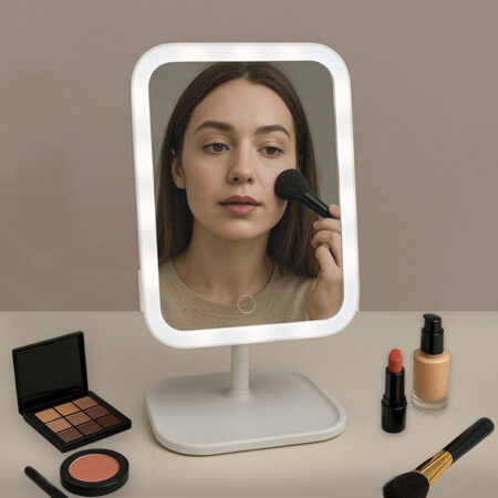 Makyaj Aynası Led Işıklı Dokunmatik Dikdörtgen Tasarımlı Şarj Edilebilir