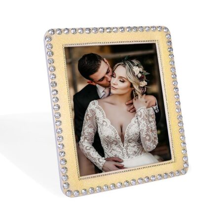 Fotoğraf Çerçevesi Gold Simli Taşlı 21x26cm