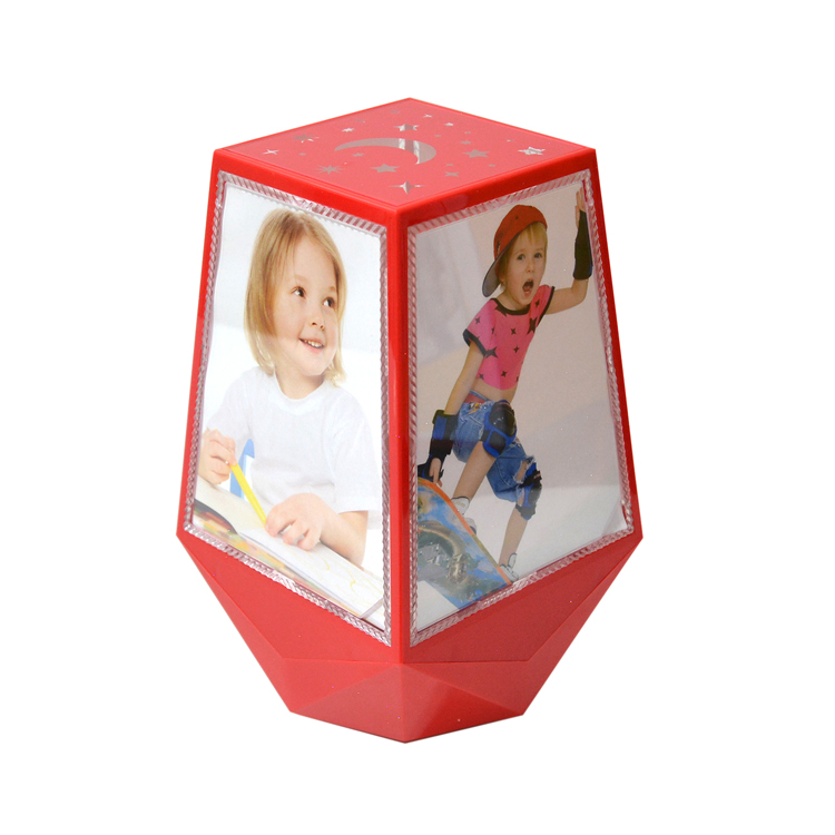 Fotoğraflı Tavan Yansıtmalı Işıklı Dönen Küp Çerçeve - Kırmızı