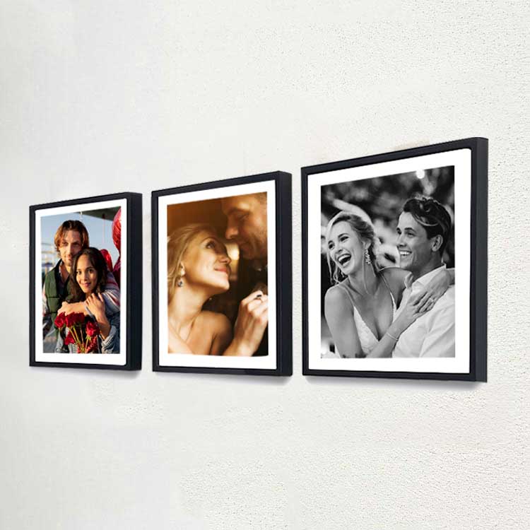Yapışkanlı Kare Çerçeveler - 3 Adet Siyah Renkli Fotoğraf Çerçevesi