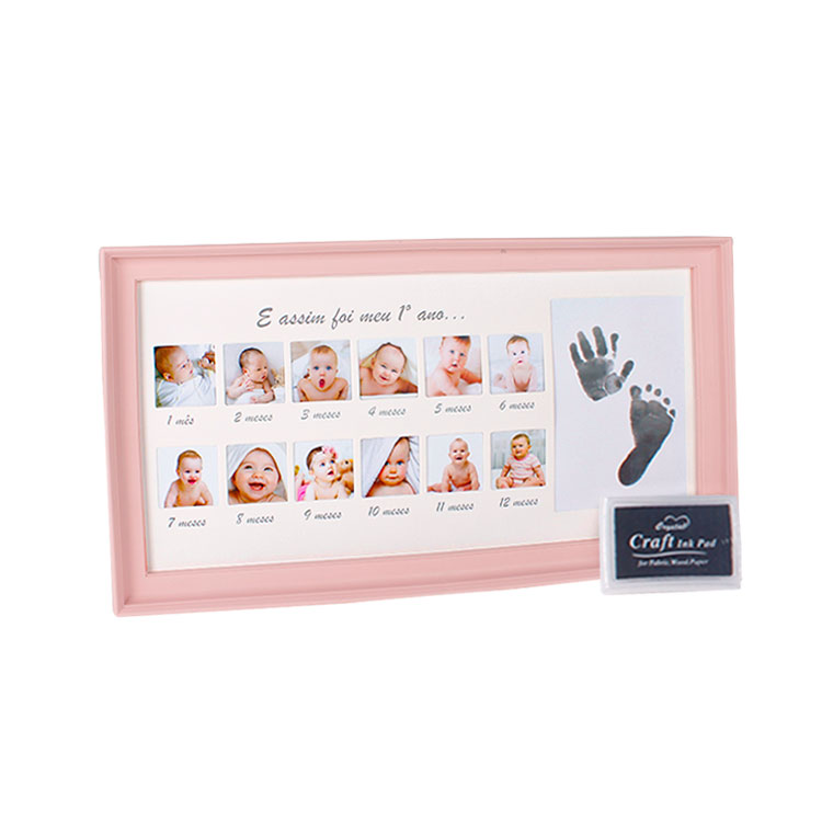 Kız Yeni Doğan Bebek Fotoğraf Çerçevesi - El ve Ayak İzi Dahil