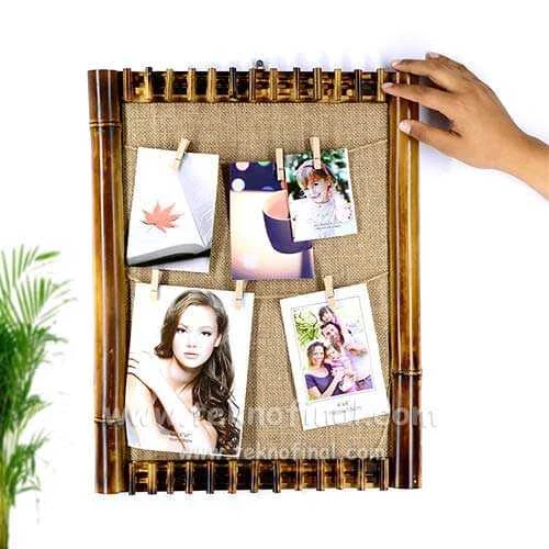 İpli Mandallı Bambulu Fotoğraf Çerçevesi 30x40