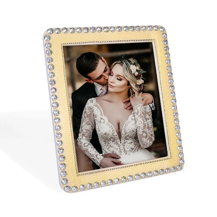 Fotoğraf Çerçevesi Gold Simli Taşlı 21x26cm