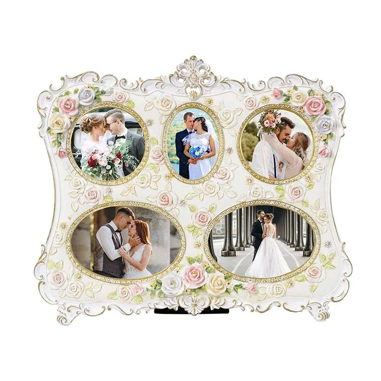 Fotoğraf Çerçevesi - 5 Fotoğraflı - Kantri Taşlı - 25x33 cm Çerçeve