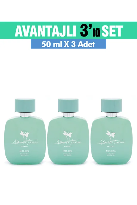 Kadın Parfümü Nice Girl 50 ml 3'Lü Set