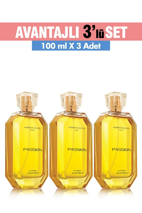 Kadın Parfümü PASSION 3'lü Set - 100 ml