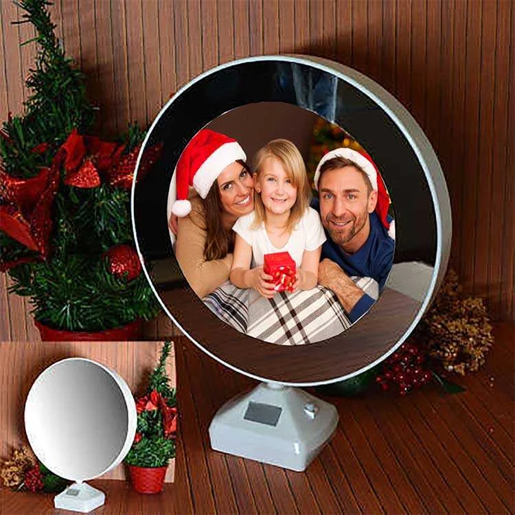 Sihirli Ayna Fotoğraflı Yuvarlak Tasarımlı