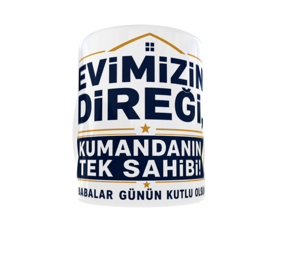 Babalar Günü Hediyesi Baş Harfli Kumandanın Tek Sahibi Yazılı Kupa Bardak